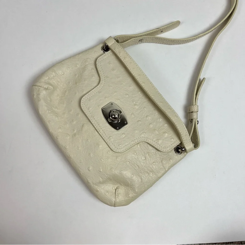 FURLA Bag Ostrich 3 Way Leather Clutch Crossbody